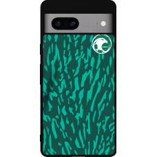 Coque Google Pixel 7a - Silicone rigide noir Maillot de football Arabie saoudite 2022 personnalisable