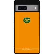 Coque Google Pixel 7a - Silicone rigide noir Maillot de football Australie 2026 personnalisable