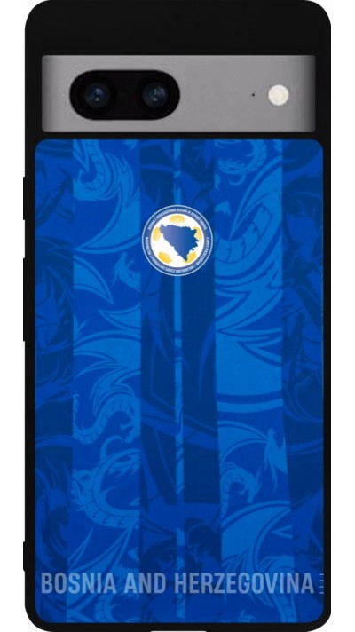 Coque Google Pixel 7a - Silicone rigide noir Maillot de football Bosnie-Herzégovine 2026 personnalisable