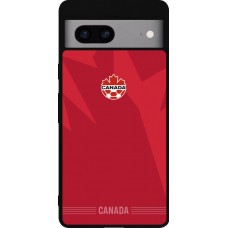 Coque Google Pixel 7a - Silicone rigide noir Maillot de football Canada 2026 personnalisable