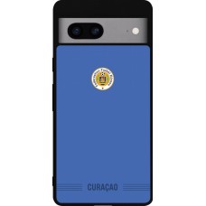 Coque Google Pixel 7a - Silicone rigide noir Maillot de football Curaçao 2026 personnalisable