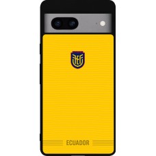 Coque Google Pixel 7a - Silicone rigide noir Maillot de football Équateur 2026 personnalisable