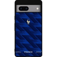 Coque Google Pixel 7a - Silicone rigide noir Maillot de football France 2026 personnalisable