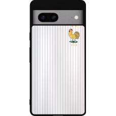 Coque Google Pixel 7a - Silicone rigide noir Maillot de football France Extérieur personnalisable