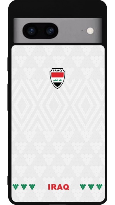 Coque Google Pixel 7a - Silicone rigide noir Maillot de football Irak 2026 personnalisable