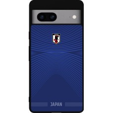 Coque Google Pixel 7a - Silicone rigide noir Maillot de football Japon 2026 personnalisable