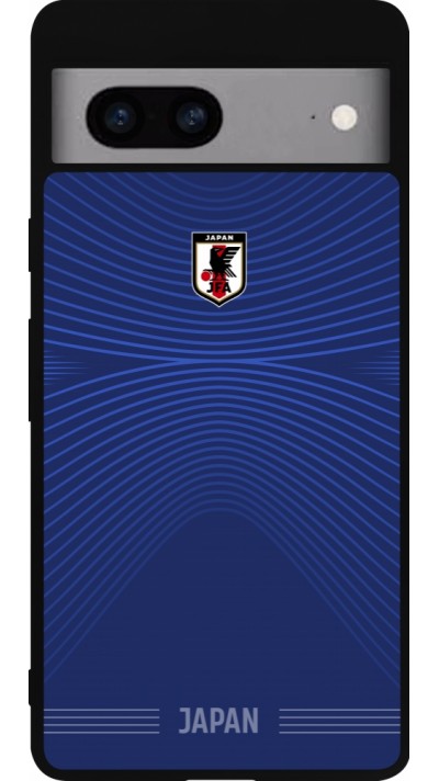 Coque Google Pixel 7a - Silicone rigide noir Maillot de football Japon 2026 personnalisable