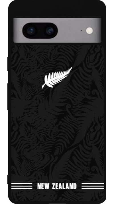Coque Google Pixel 7a - Silicone rigide noir Maillot de football Nouvelle-Zélande 2026 personnalisable
