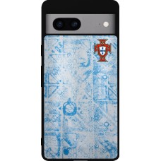 Coque Google Pixel 7a - Silicone rigide noir Maillot de football Portugal Extérieur personnalisable