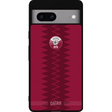 Coque Google Pixel 7a - Silicone rigide noir Maillot de football Qatar 2026 personnalisable