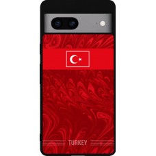 Coque Google Pixel 7a - Silicone rigide noir Maillot de football Turquie 2026 personnalisable