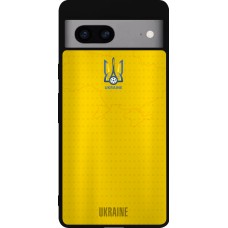 Coque Google Pixel 7a - Silicone rigide noir Maillot de football Ukraine