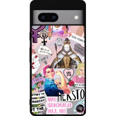 Google Pixel 7a Case Hülle - Silikon schwarz Girl Power Collage