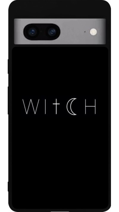 Coque Google Pixel 7a - Silicone rigide noir Halloween 22 witch word