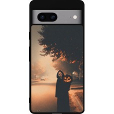 Coque Google Pixel 7a - Silicone rigide noir Halloween 2025 Scream