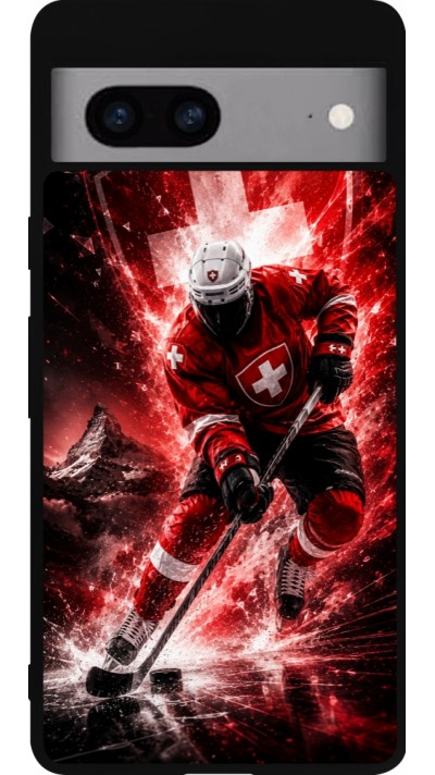Coque Google Pixel 7a - Silicone rigide noir Hockey World Championship Player