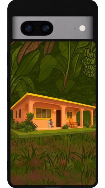 Coque Google Pixel 7a - Silicone rigide noir Benitos house DTMF