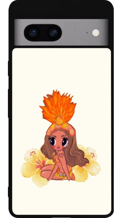 Coque Google Pixel 7a - Silicone rigide noir Karol G Tropicoqueta