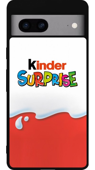 Google Pixel 7a Case Hülle - Silikon schwarz Kinder Surprise