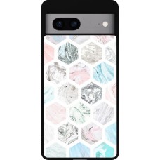 Coque Google Pixel 7a - Silicone rigide noir Marble Everything