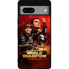 Coque Google Pixel 7a - Silicone rigide noir Max Verstappen Champion 2023