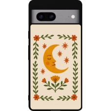 Google Pixel 7a Case Hülle - Silikon schwarz Half moon stamp 2026