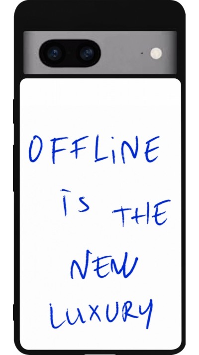Coque Google Pixel 7a - Silicone rigide noir Offline is the new luxury