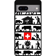 Coque Google Pixel 7a - Silicone rigide noir Poya Suisse 1
