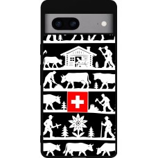 Coque Google Pixel 7a - Silicone rigide noir Poya Suisse 1 noir