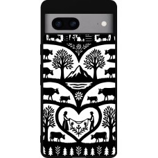 Coque Google Pixel 7a - Silicone rigide noir Poya Suisse 2