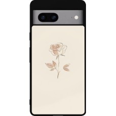 Coque Google Pixel 7a - Silicone rigide noir Sable Rose Minimaliste