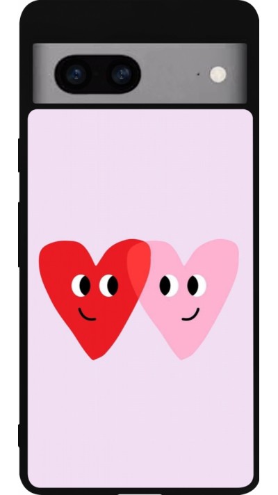 Coque Google Pixel 7a - Silicone rigide noir Saint Valentines Day 26 Heart