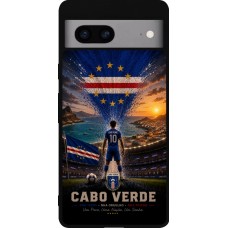 Coque Google Pixel 7a - Silicone rigide noir Football Cap-Vert splash 2026