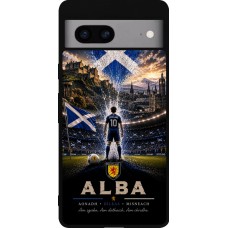 Coque Google Pixel 7a - Silicone rigide noir Football Écosse splash 2026