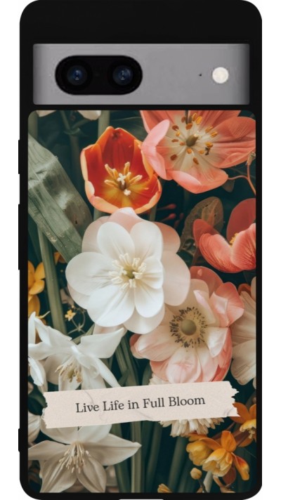 Coque Google Pixel 7a - Silicone rigide noir Full Bloom Spring 2026