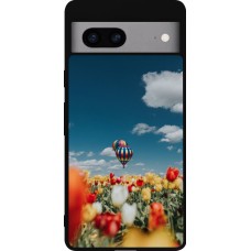 Coque Google Pixel 7a - Silicone rigide noir Hot air balloon Spring 2026