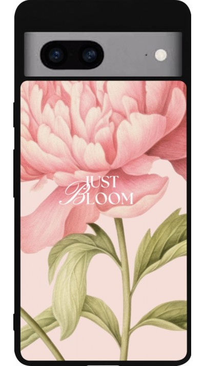 Coque Google Pixel 7a - Silicone rigide noir Just Bloom Spring 2026