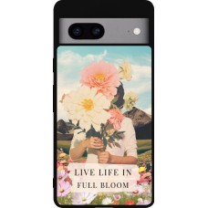Coque Google Pixel 7a - Silicone rigide noir Live life in full moon Spring 2026