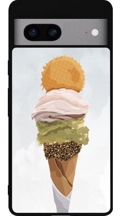 Coque Google Pixel 7a - Silicone rigide noir Summer 2025 Cornet