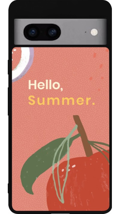 Coque Google Pixel 7a - Silicone rigide noir Summer 2025 Hello summer
