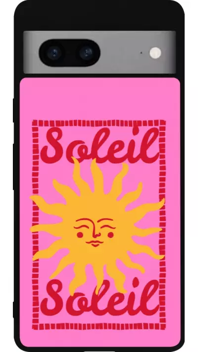 Coque Google Pixel 7a - Silicone rigide noir Sun sun 2026