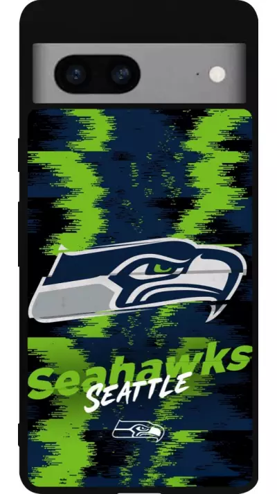 Coque Google Pixel 7a - Silicone rigide noir Super Bowl 26 Seattle 2