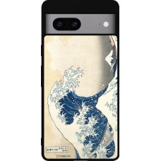 Coque Google Pixel 7a - Silicone rigide noir Tableau art - La Grande Vague de Kanagawa - Hokusai