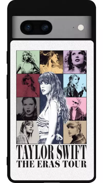Coque Google Pixel 7a - Silicone rigide noir Taylor Swift The Eras Tour