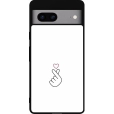 Coque Google Pixel 7a - Silicone rigide noir Valentine 2024 heart by Millennials