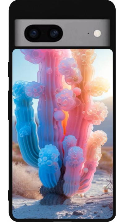 Coque Google Pixel 7a - Silicone rigide noir Artificial vegetation 2025