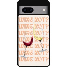 Coque Google Pixel 7a - Silicone rigide noir Wine not