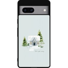 Coque Google Pixel 7a - Silicone rigide noir Winter 25 Cosy House