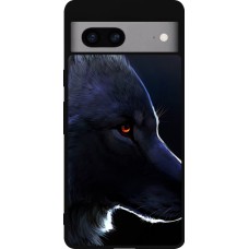 Coque Google Pixel 7a - Silicone rigide noir Wolf Shape