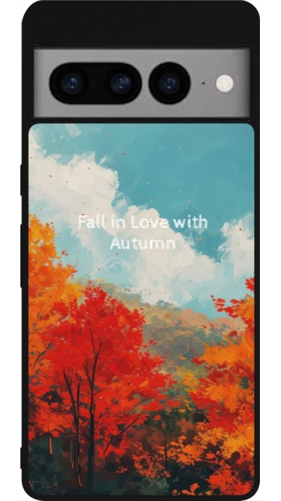 Coque Google Pixel 7 Pro - Silicone rigide noir Autumn 25 Fall in love